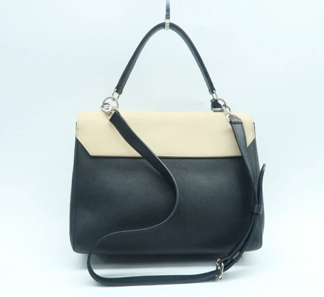 Louis Vuitton Lock me Black&Beige Leather Satchel Bag