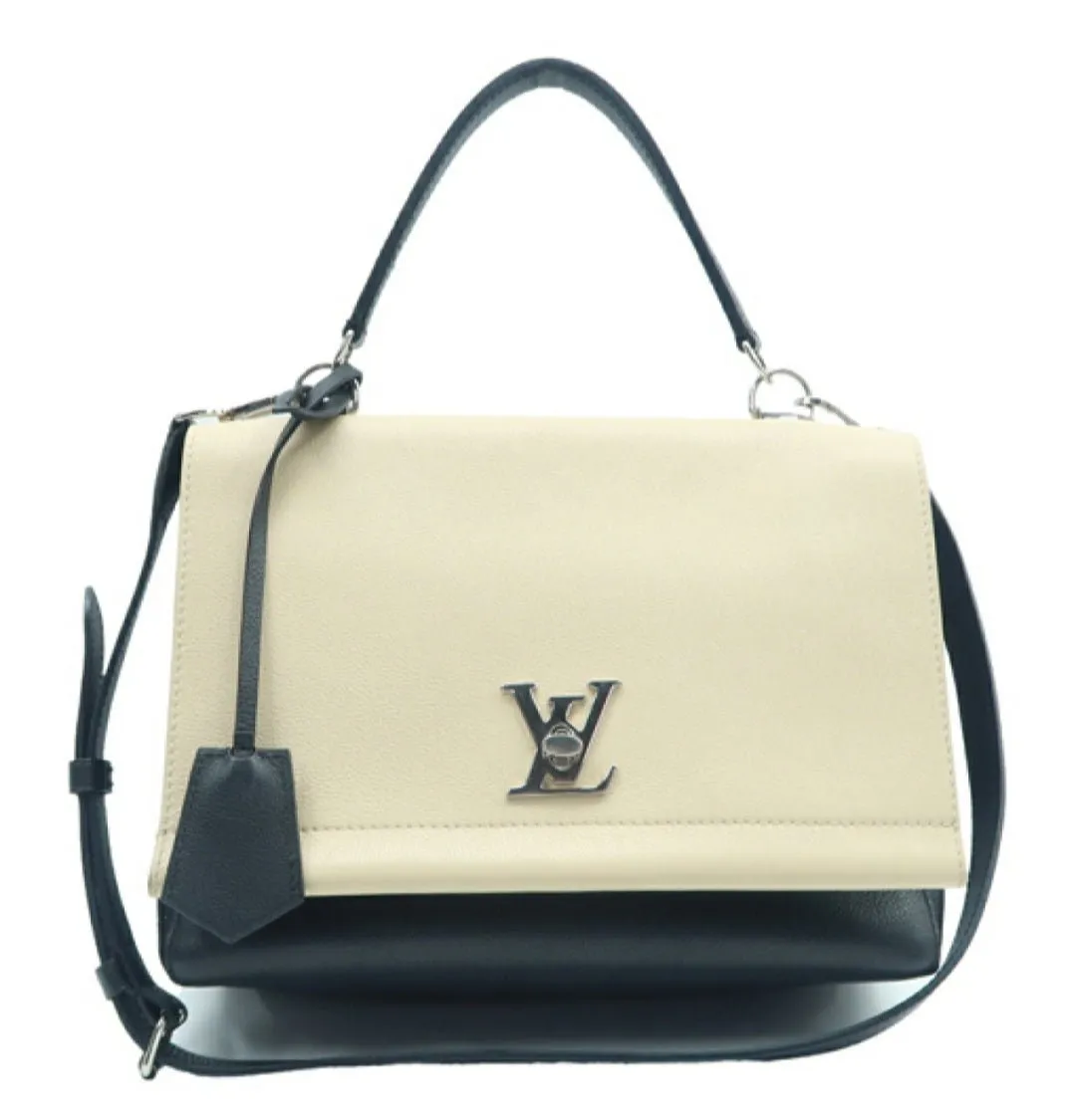 Louis Vuitton Lock me Black&Beige Leather Satchel Bag