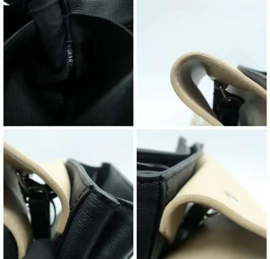 Louis Vuitton Lock me Black&Beige Leather Satchel Bag