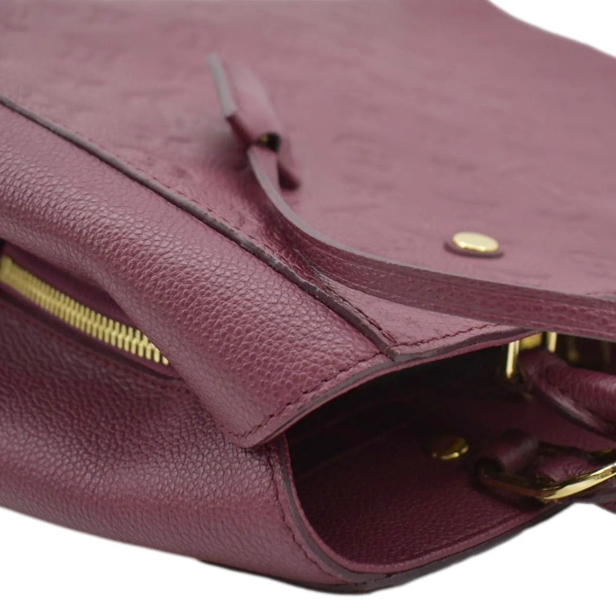 LOUIS VUITTON Montaigne MM Monogram Empreinte Satchel Shoulder Bag Aurore
