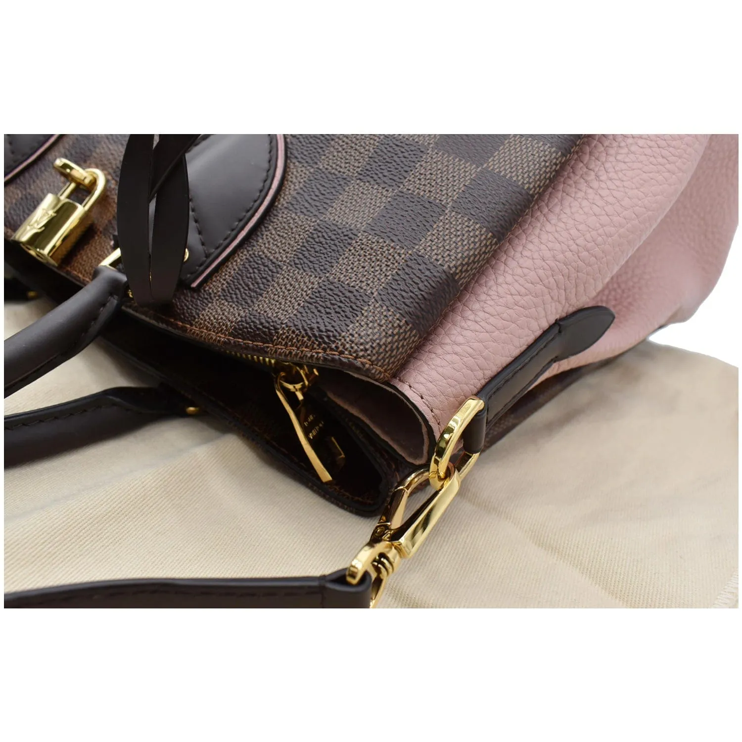 LOUIS VUITTON Normandy Damier Ebene Shoulder Bag Brown/Magnolia