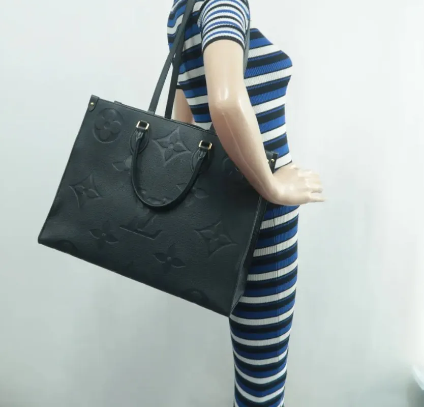 Louis Vuitton Onthego Black Monogram Leather Satchel Bag
