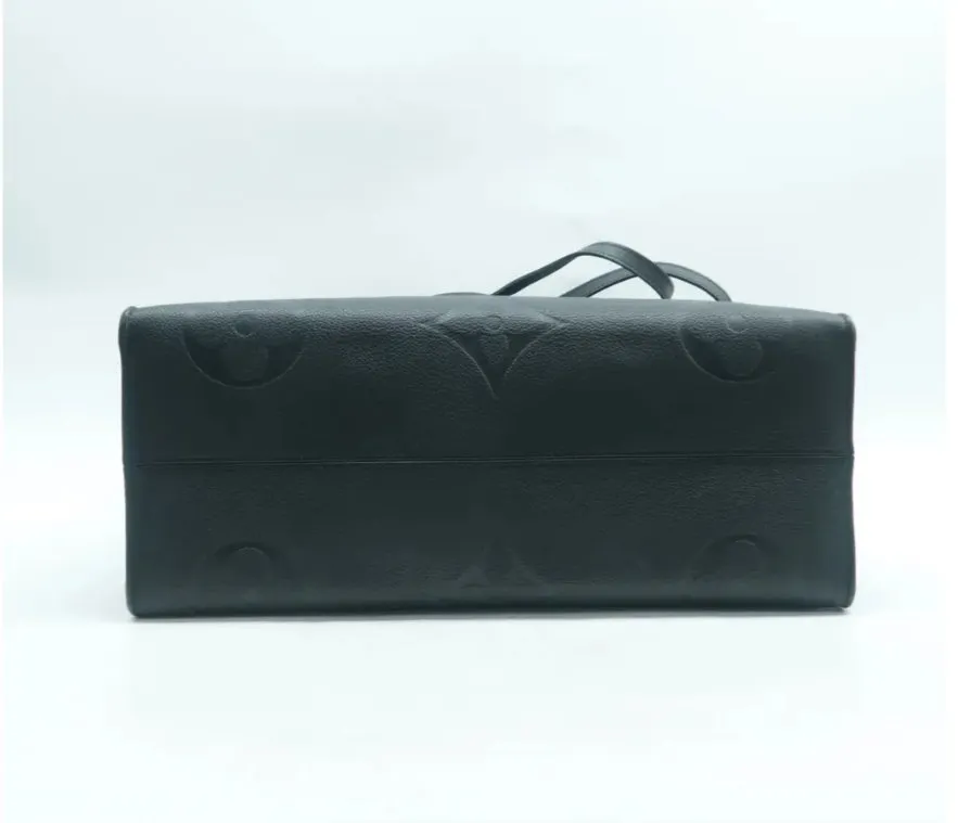 Louis Vuitton Onthego Black Monogram Leather Satchel Bag
