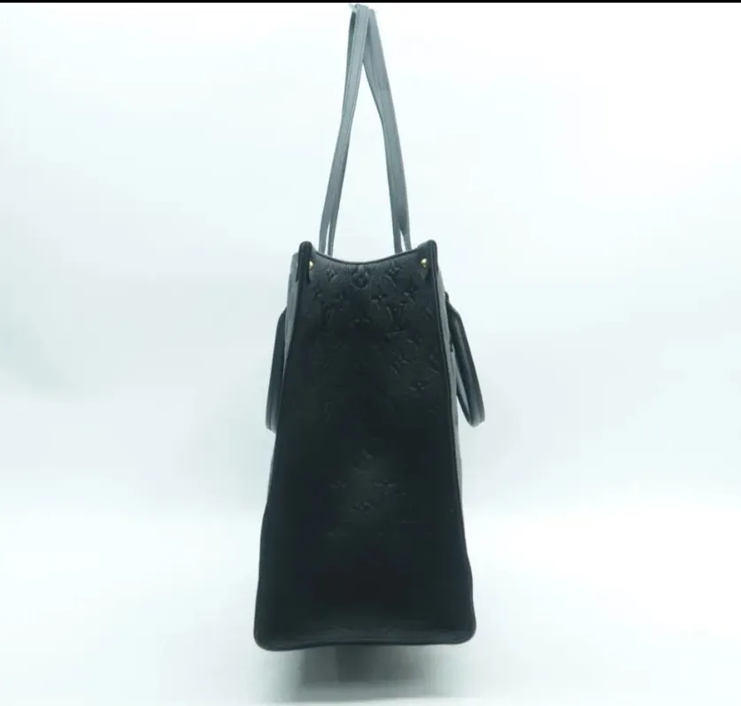 Louis Vuitton Onthego Black Monogram Leather Satchel Bag