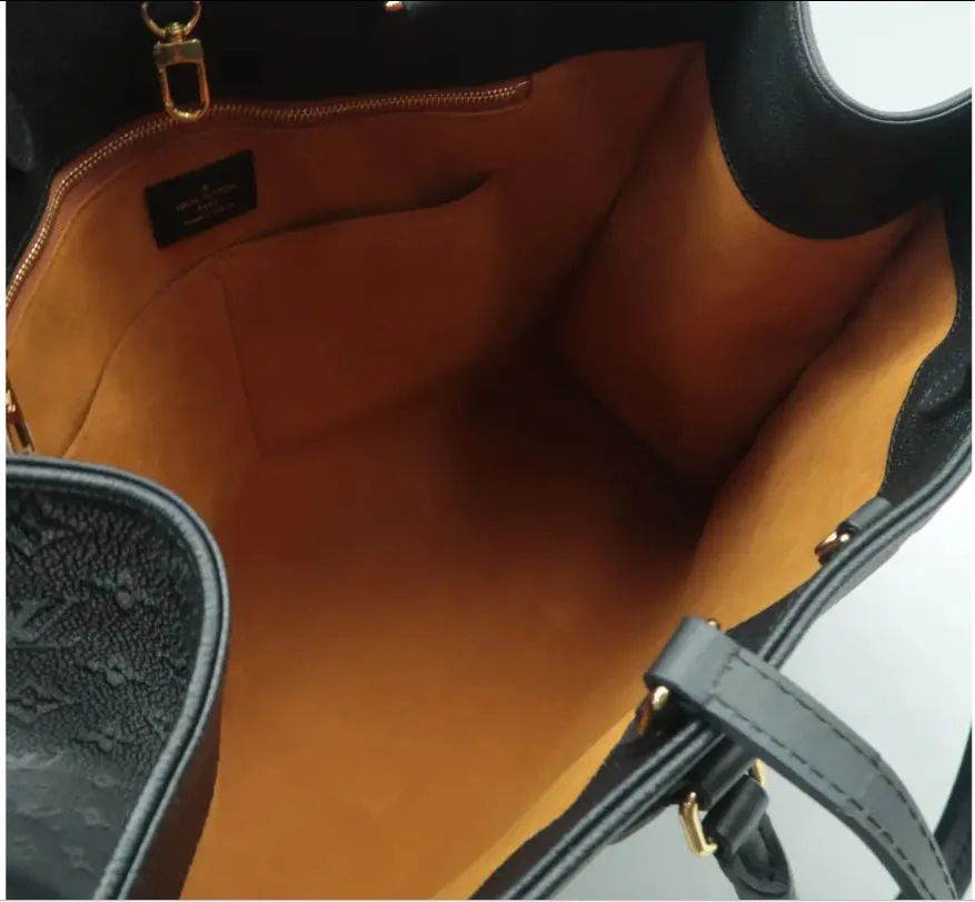 Louis Vuitton Onthego Black Monogram Leather Satchel Bag
