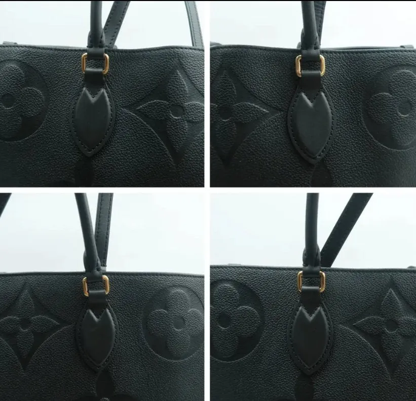 Louis Vuitton Onthego Black Monogram Leather Satchel Bag