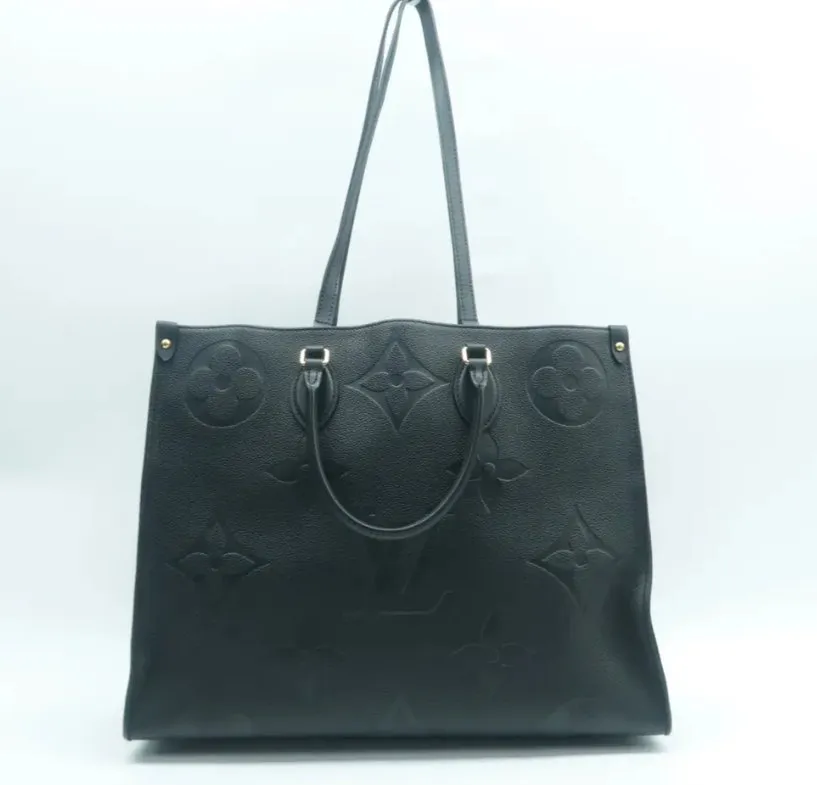 Louis Vuitton Onthego Black Monogram Leather Satchel Bag