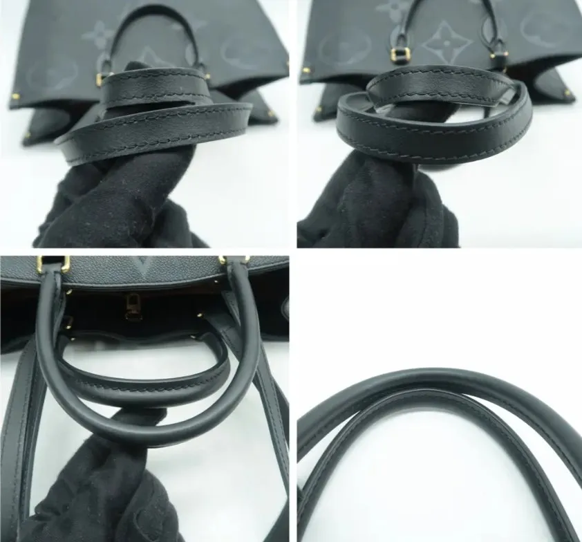 Louis Vuitton Onthego Black Monogram Leather Satchel Bag