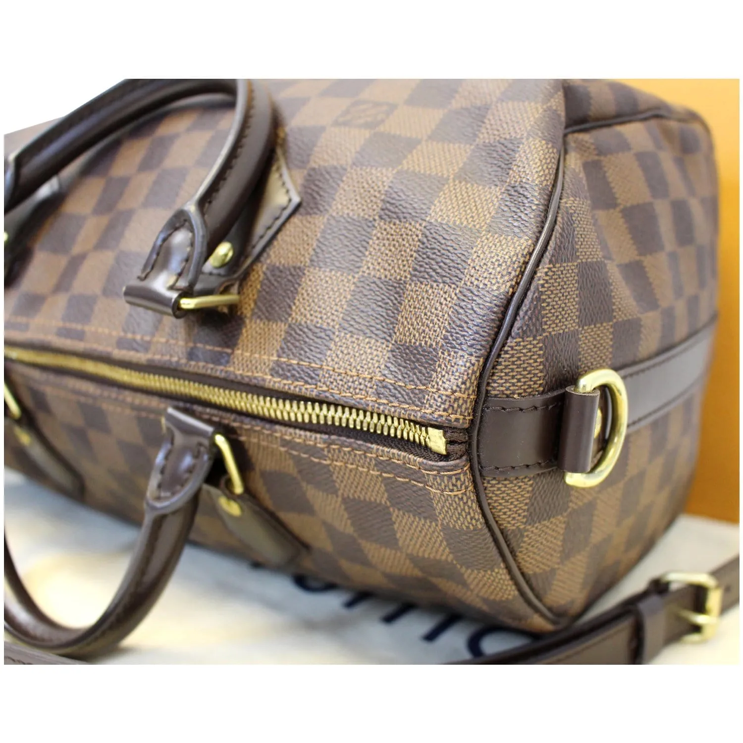 LOUIS VUITTON Speedy 30 Bandouliere Damier Ebene Shoulder Bag Brown