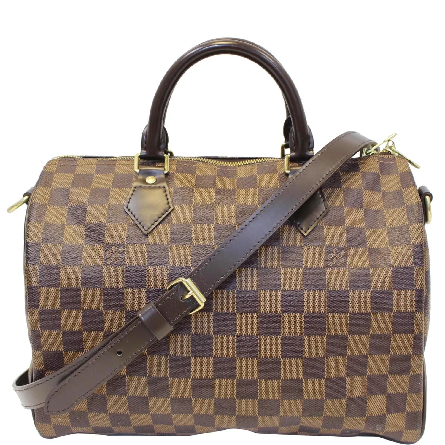 LOUIS VUITTON Speedy 30 Bandouliere Damier Ebene Shoulder Bag Brown