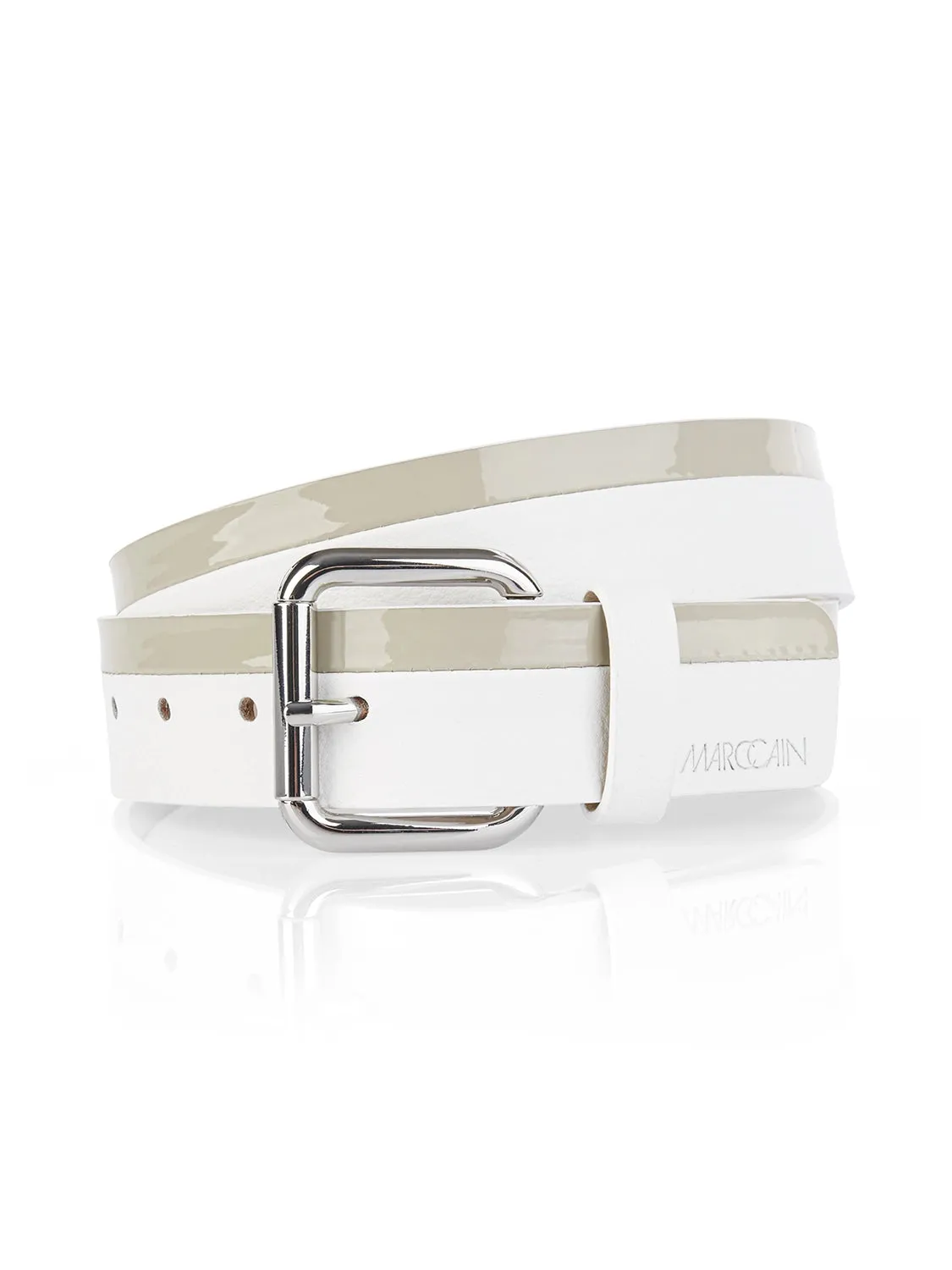 MarcCain Two-Tone Cowhide Leather Waist Belt XS G1.06 L27