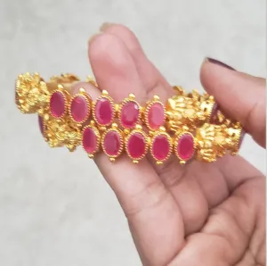 Matte Lakshmi Ruby bangles