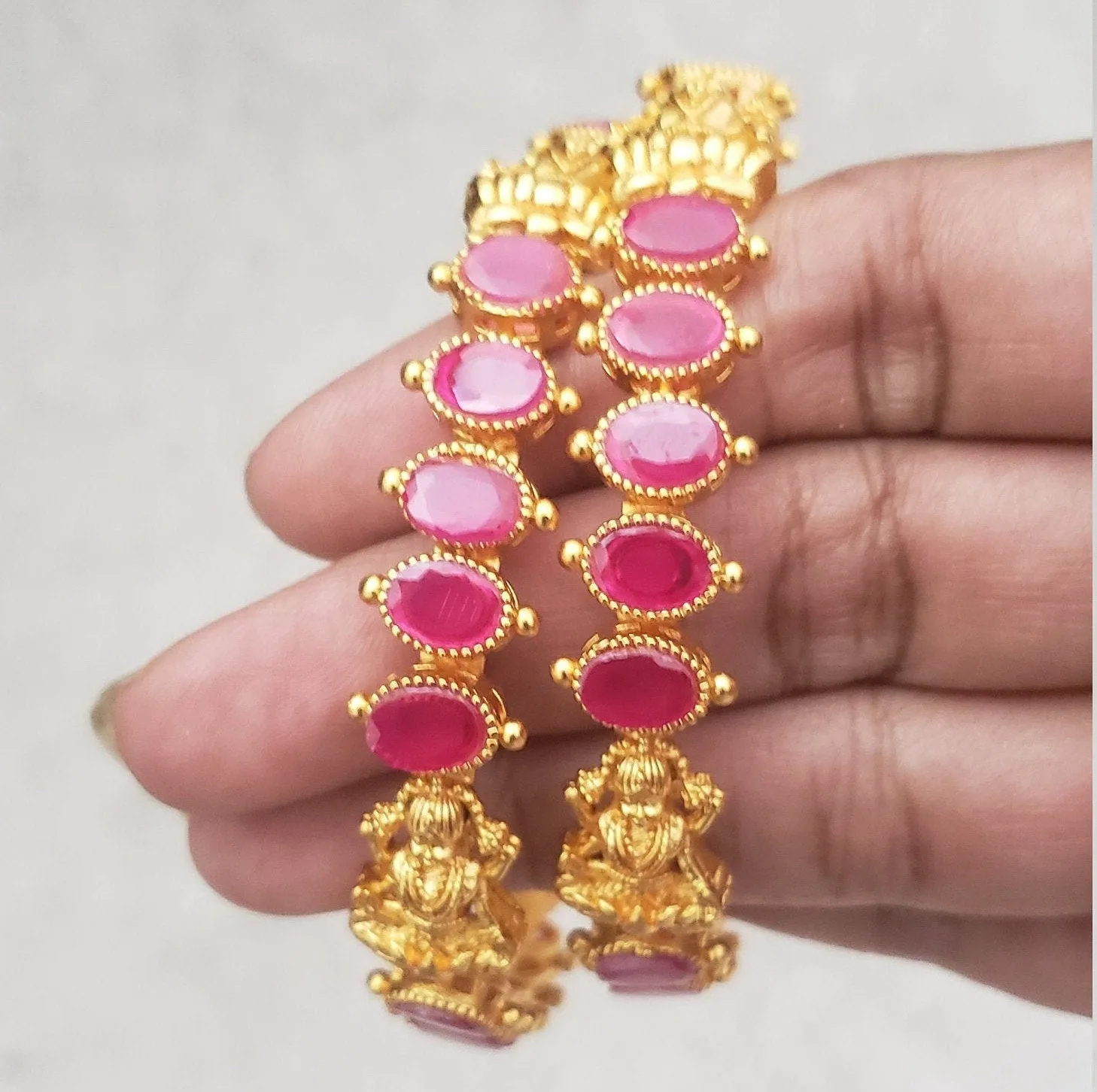 Matte Lakshmi Ruby bangles