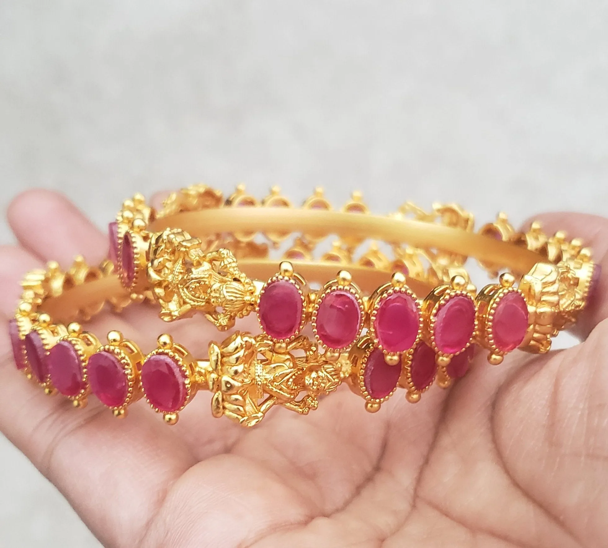 Matte Lakshmi Ruby bangles