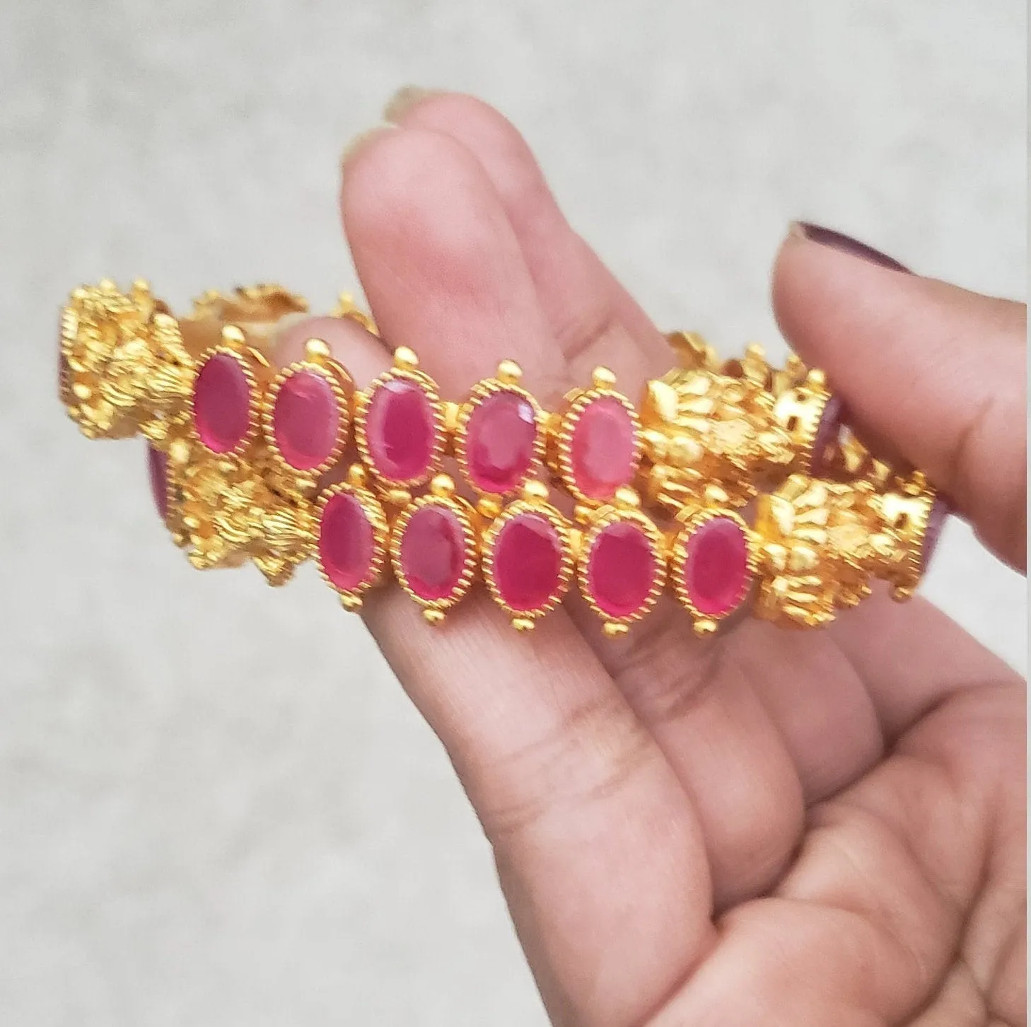 Matte Lakshmi Ruby bangles