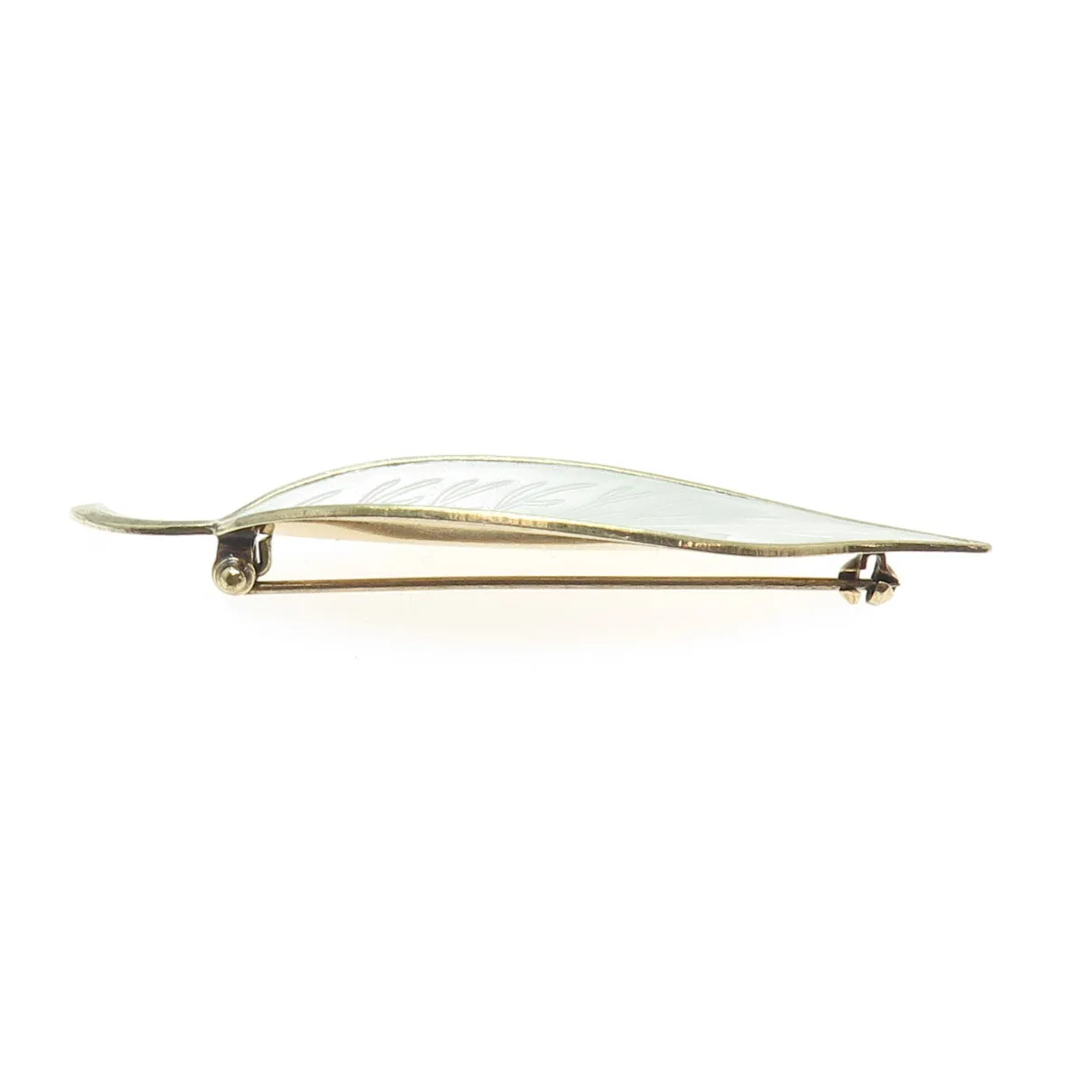 MEKA 925 Sterling Silver Gold Filled Vintage Denmark Floral Leaf Pin Brooch