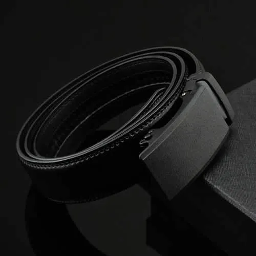 Men Automatic Buckle Leather Tactical Belts Business Alloy buckle Belts Waistband