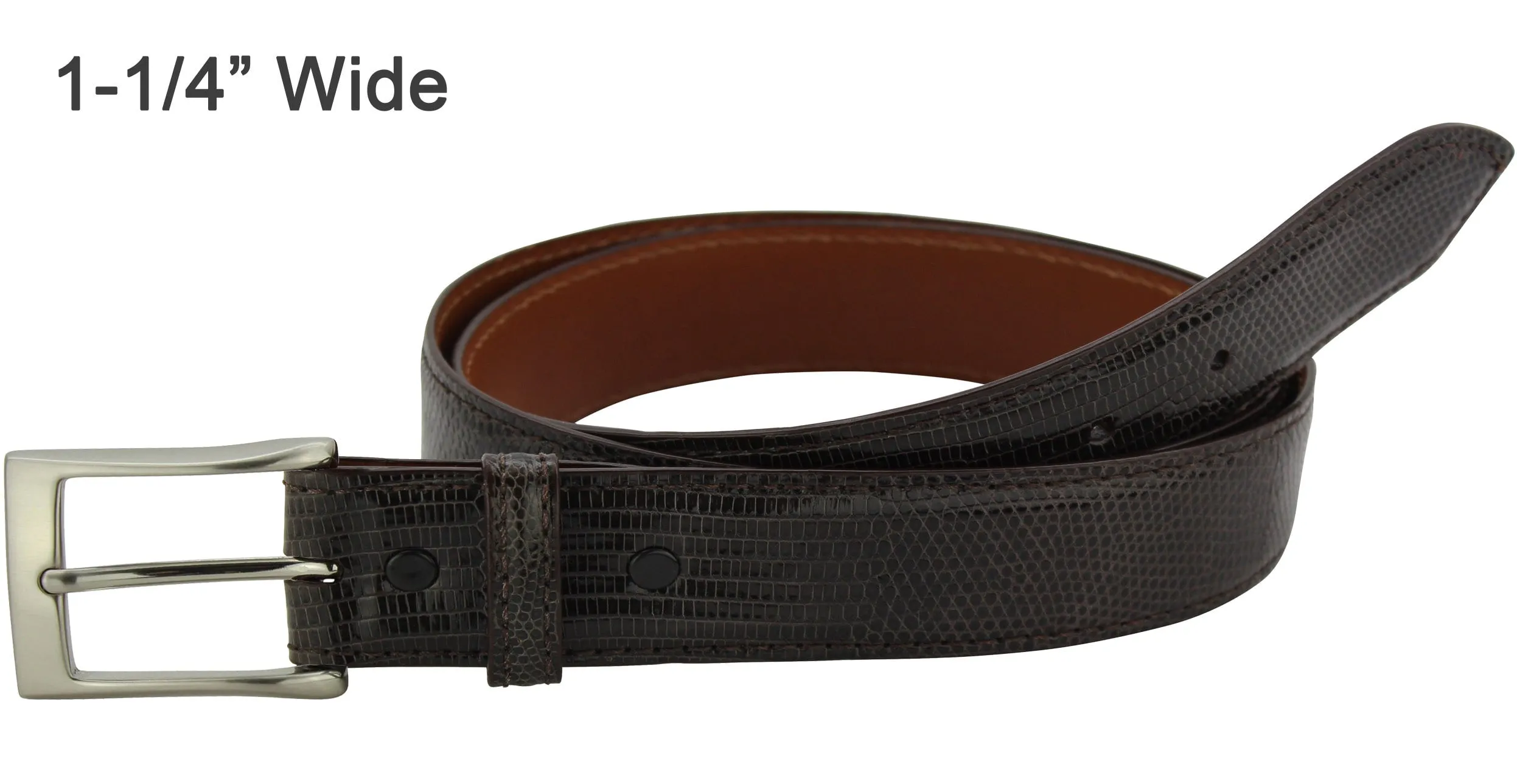 Men's Brown Lizard Skin Designer Full Grain Leather Belt **Made To Order Allow 5 To 6 Weeks To Ship