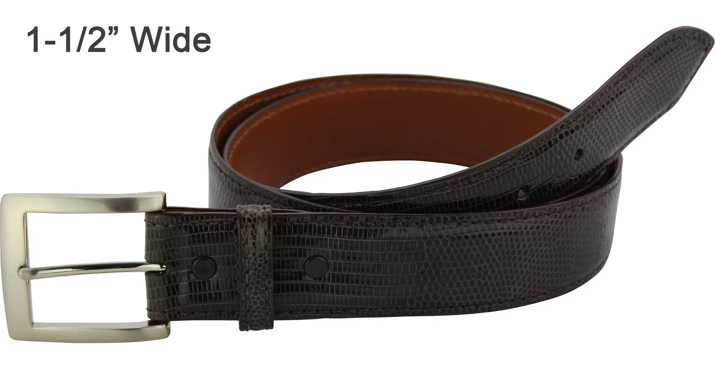 Men's Brown Lizard Skin Designer Full Grain Leather Belt **Made To Order Allow 5 To 6 Weeks To Ship