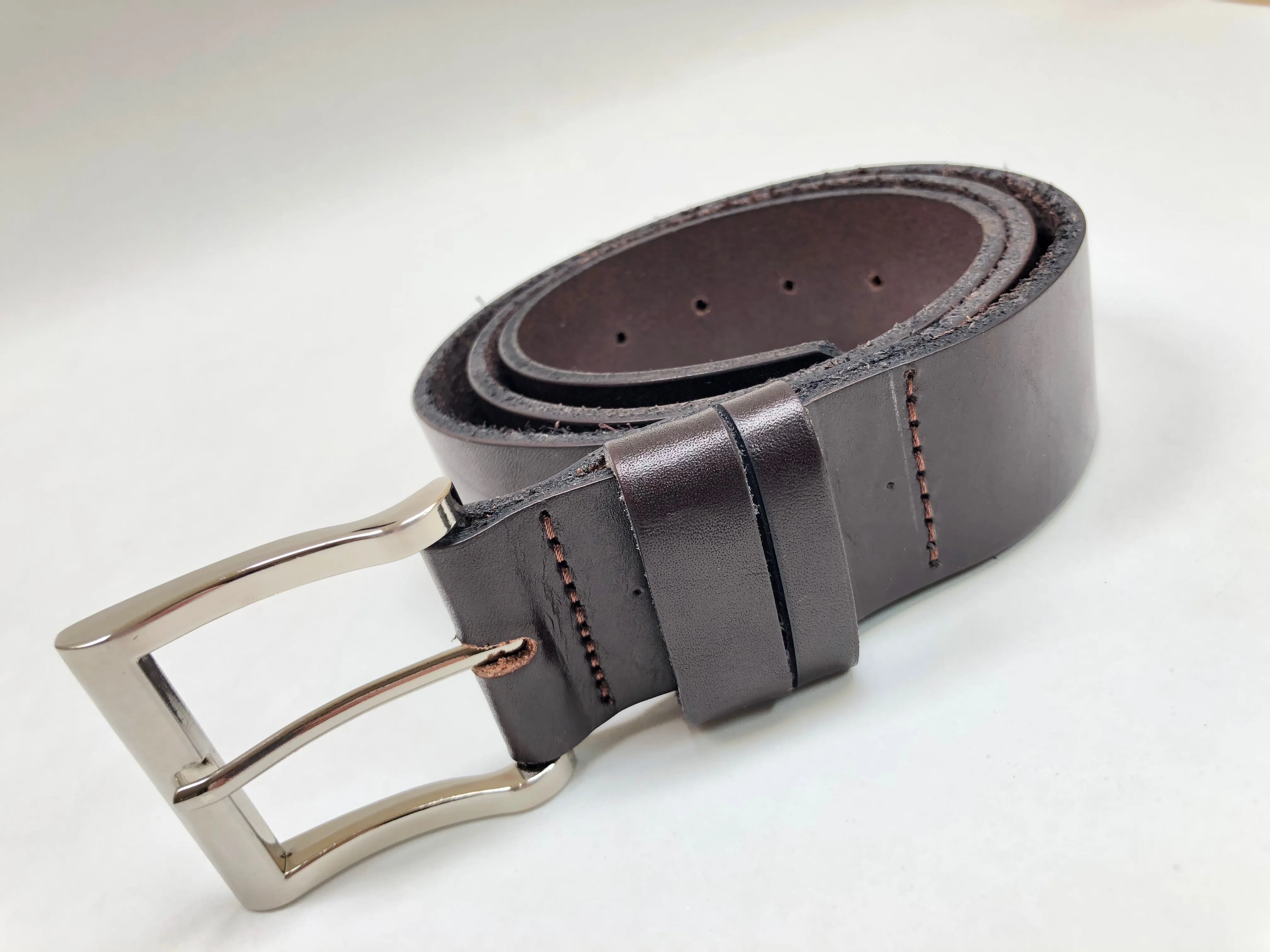 Men's Dark Brown Smooth Leather Belt 36Z6