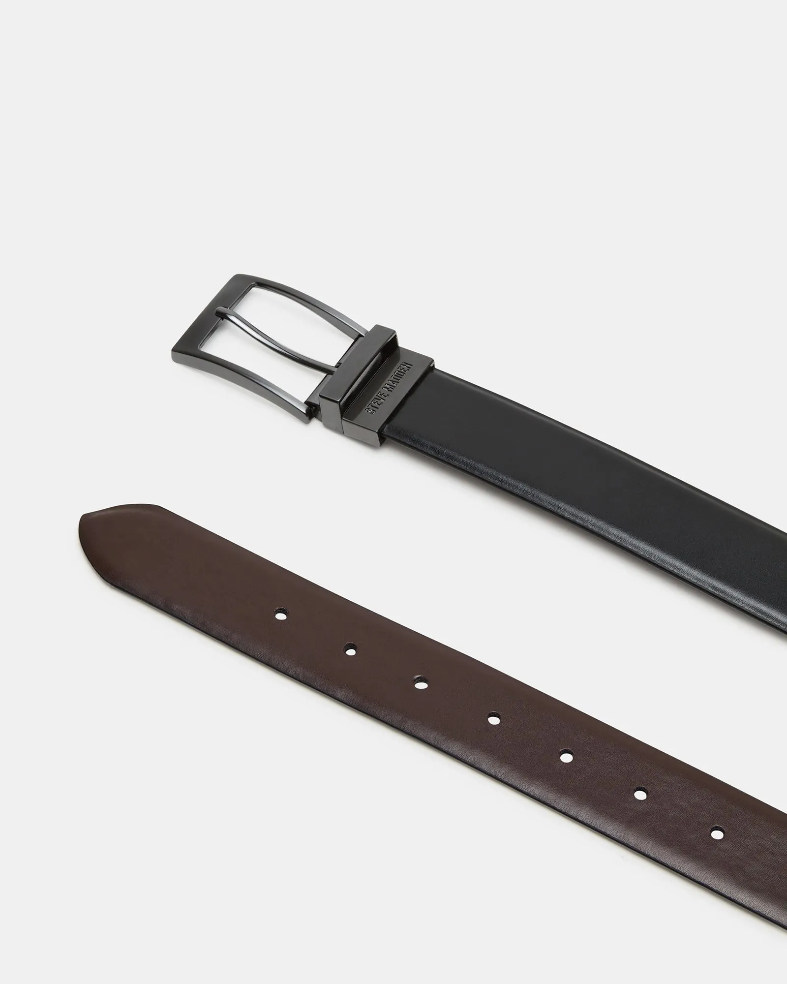 MEN'S REVERSIBLE BURNISHED BELT BLACK/BROWN