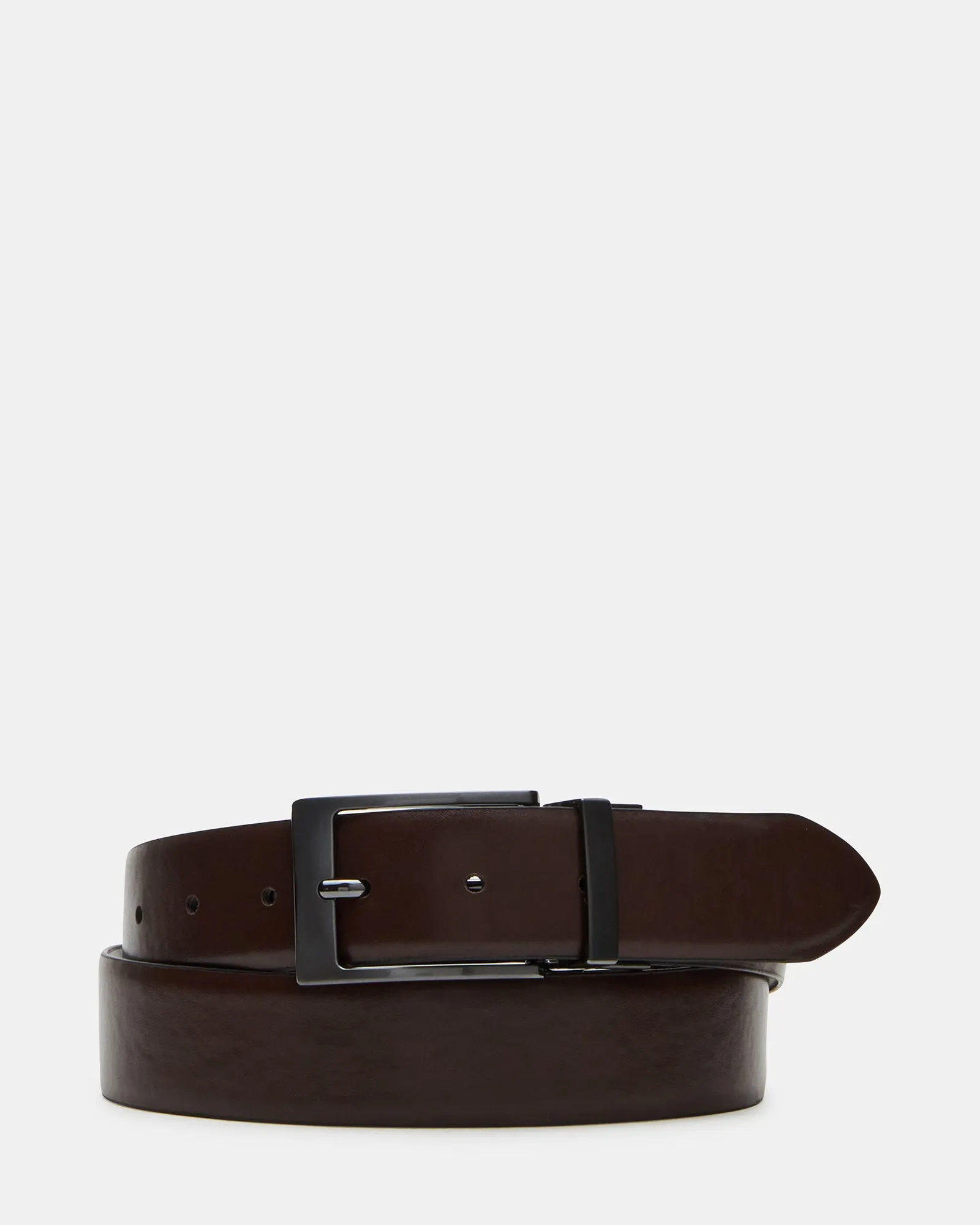 MEN'S REVERSIBLE BURNISHED BELT BLACK/BROWN