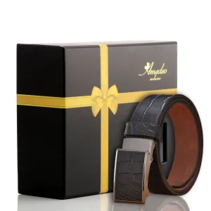 Men's Stainless Steel Buckle Black Belt