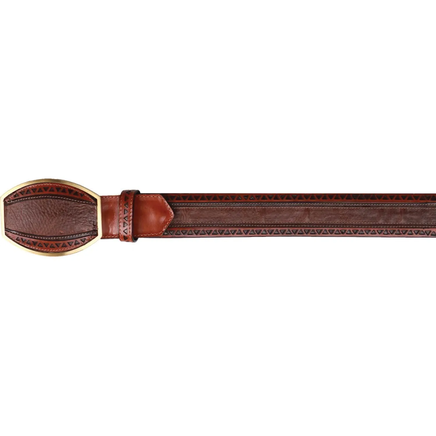 Men's Wild West Genuine Leather Laser Design Casual Belt 2C24U9951