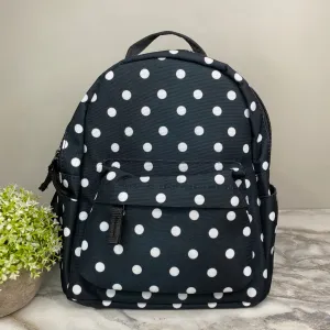 Mini Backpack - Polkadots on Black