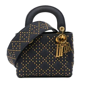 Mini Denim Cannage Studded Supple Lady Dior