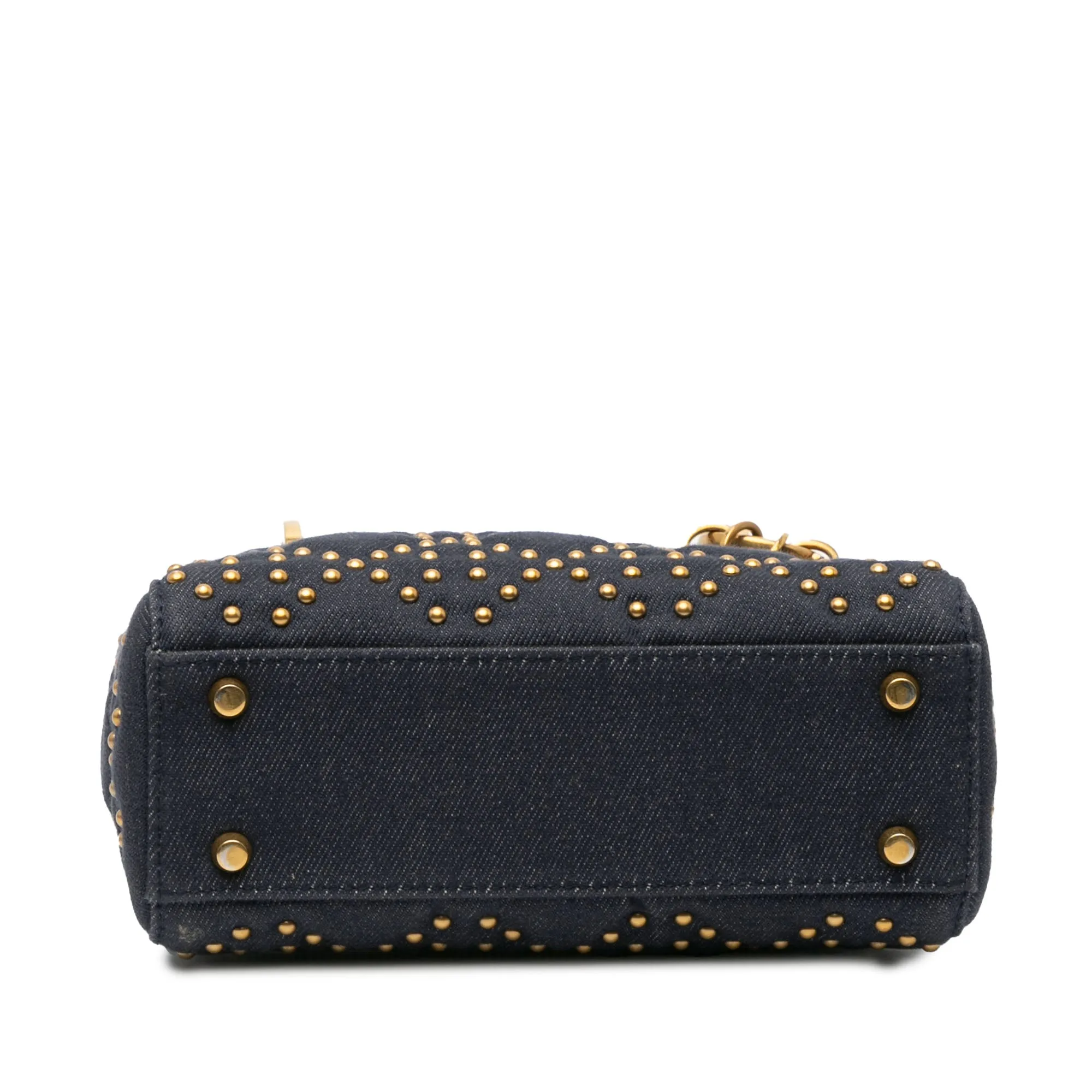Mini Denim Cannage Studded Supple Lady Dior