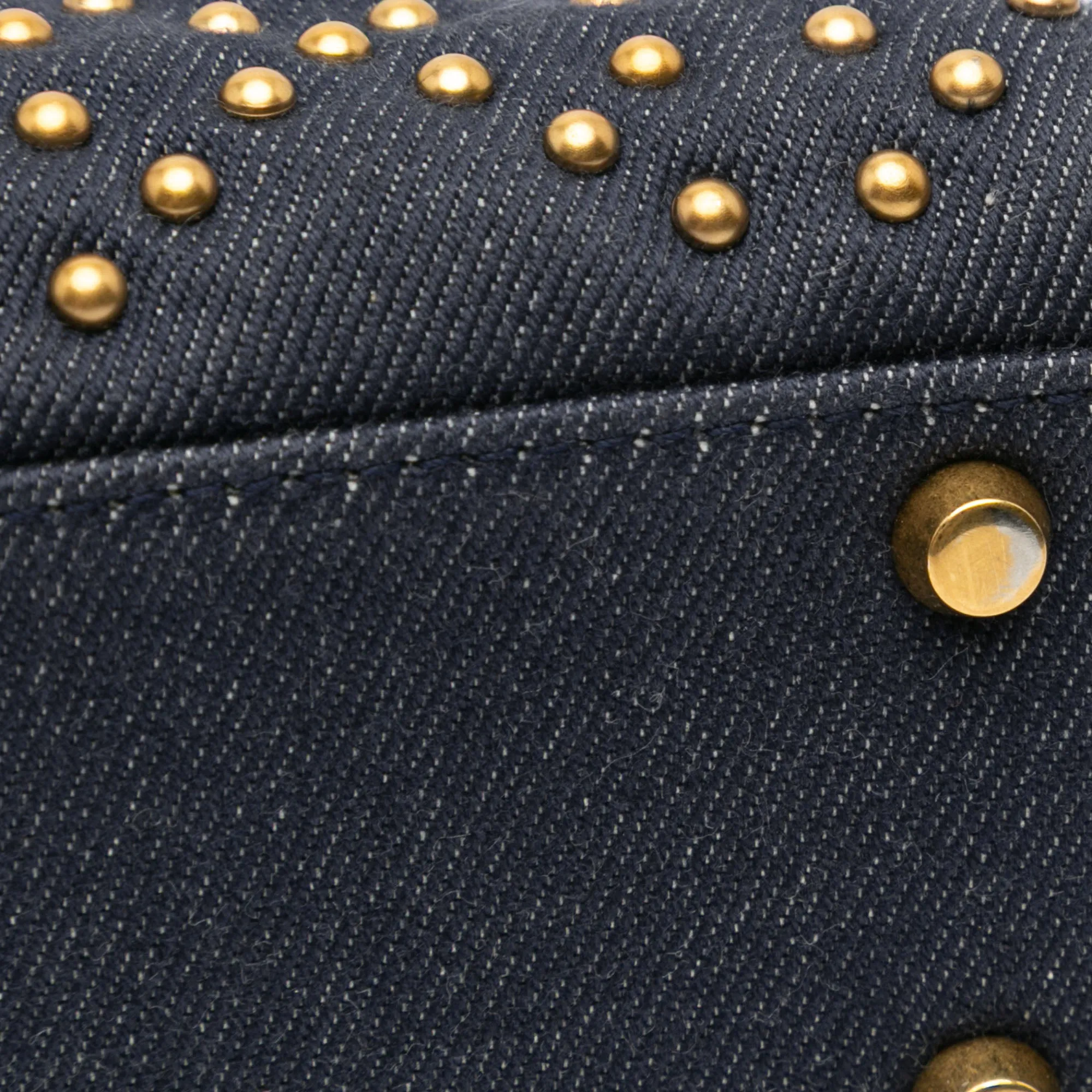 Mini Denim Cannage Studded Supple Lady Dior