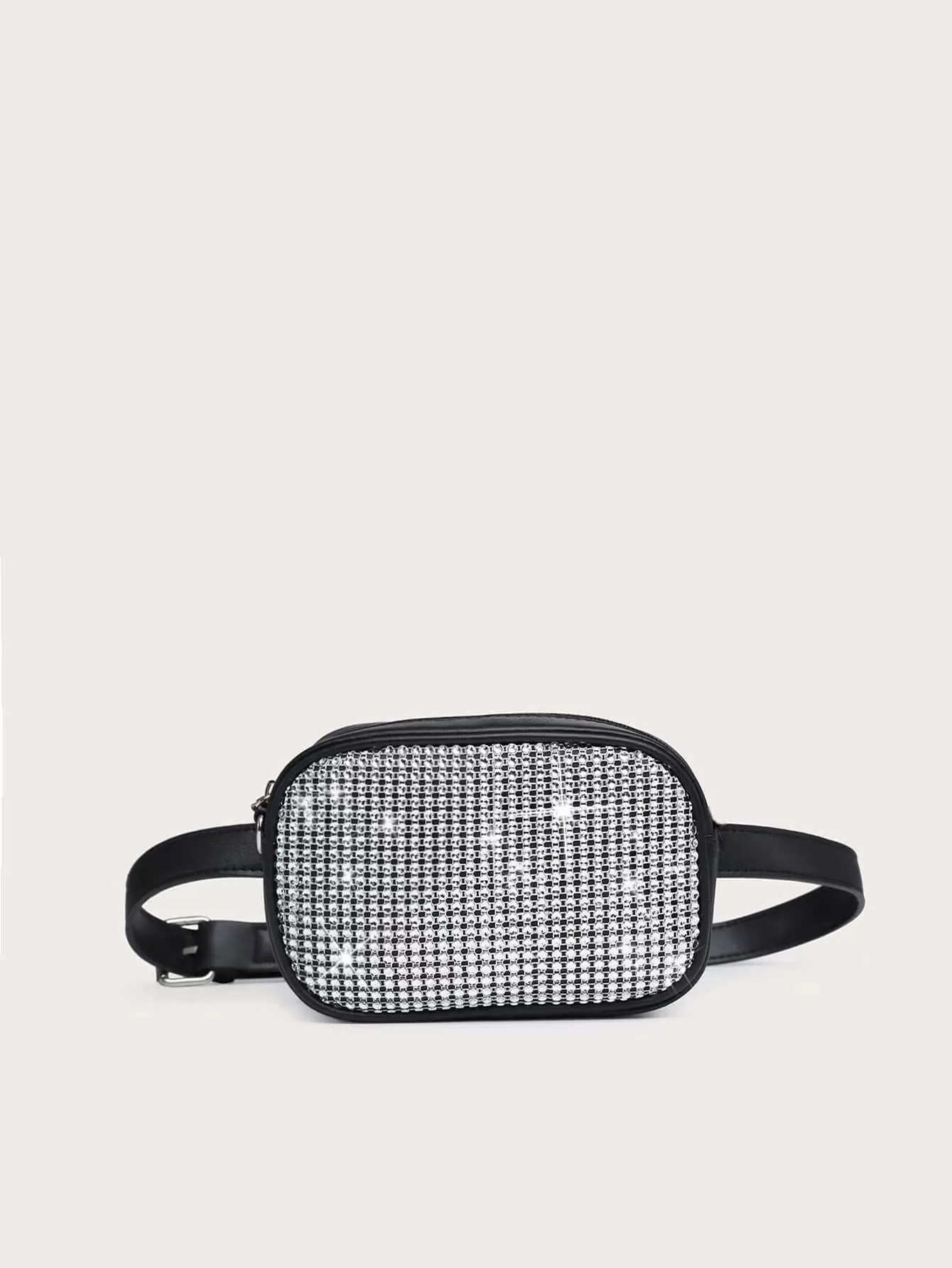 Mini Rhinestone Decor Fanny Pack - Silver