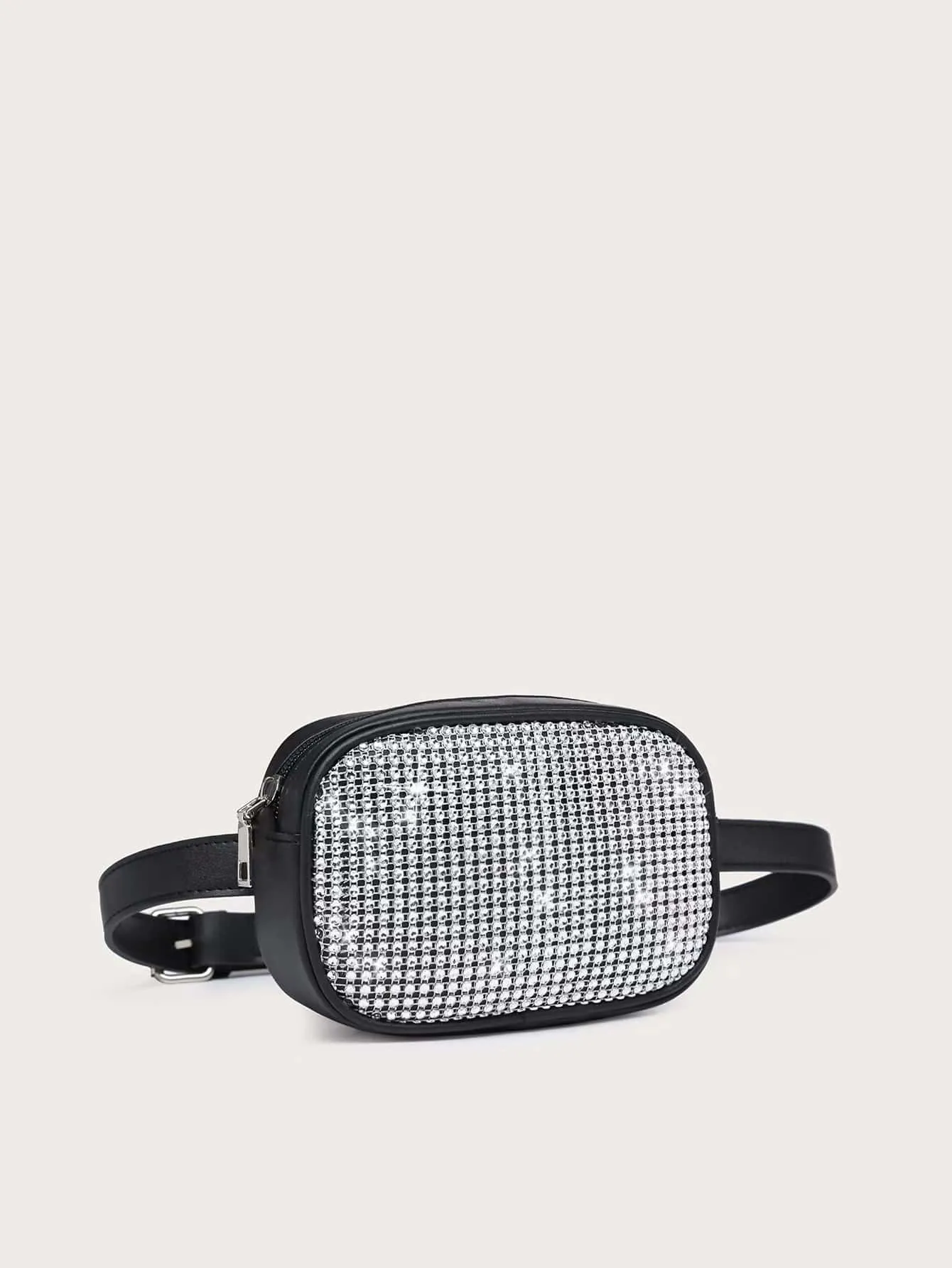 Mini Rhinestone Decor Fanny Pack - Silver