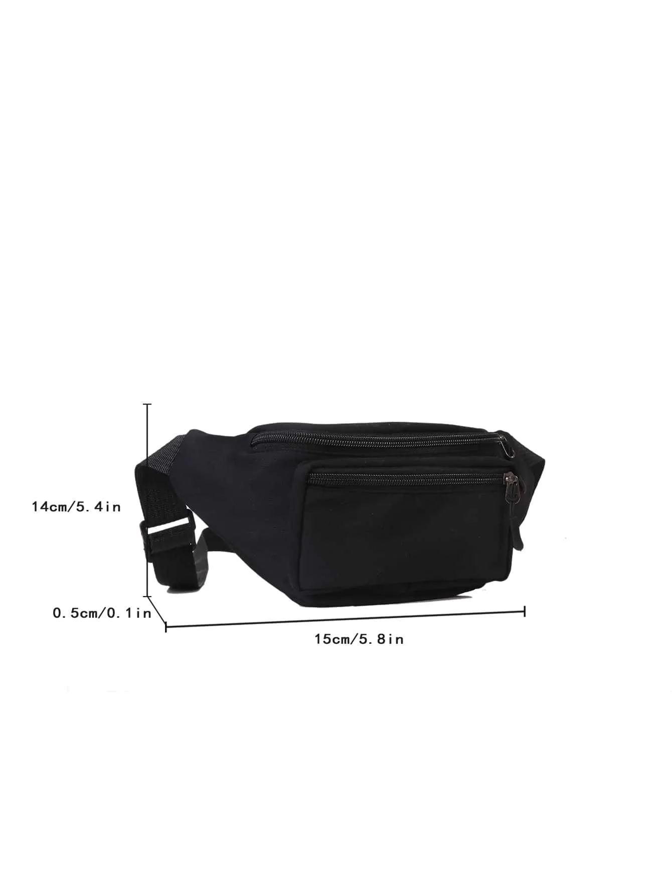 Minimalist Zip Fanny Pack - Black