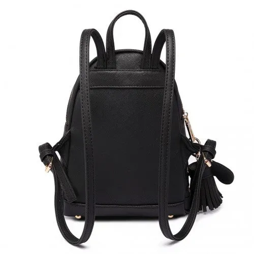 Miss Lulu Leather Look Small Fashion Backpack
