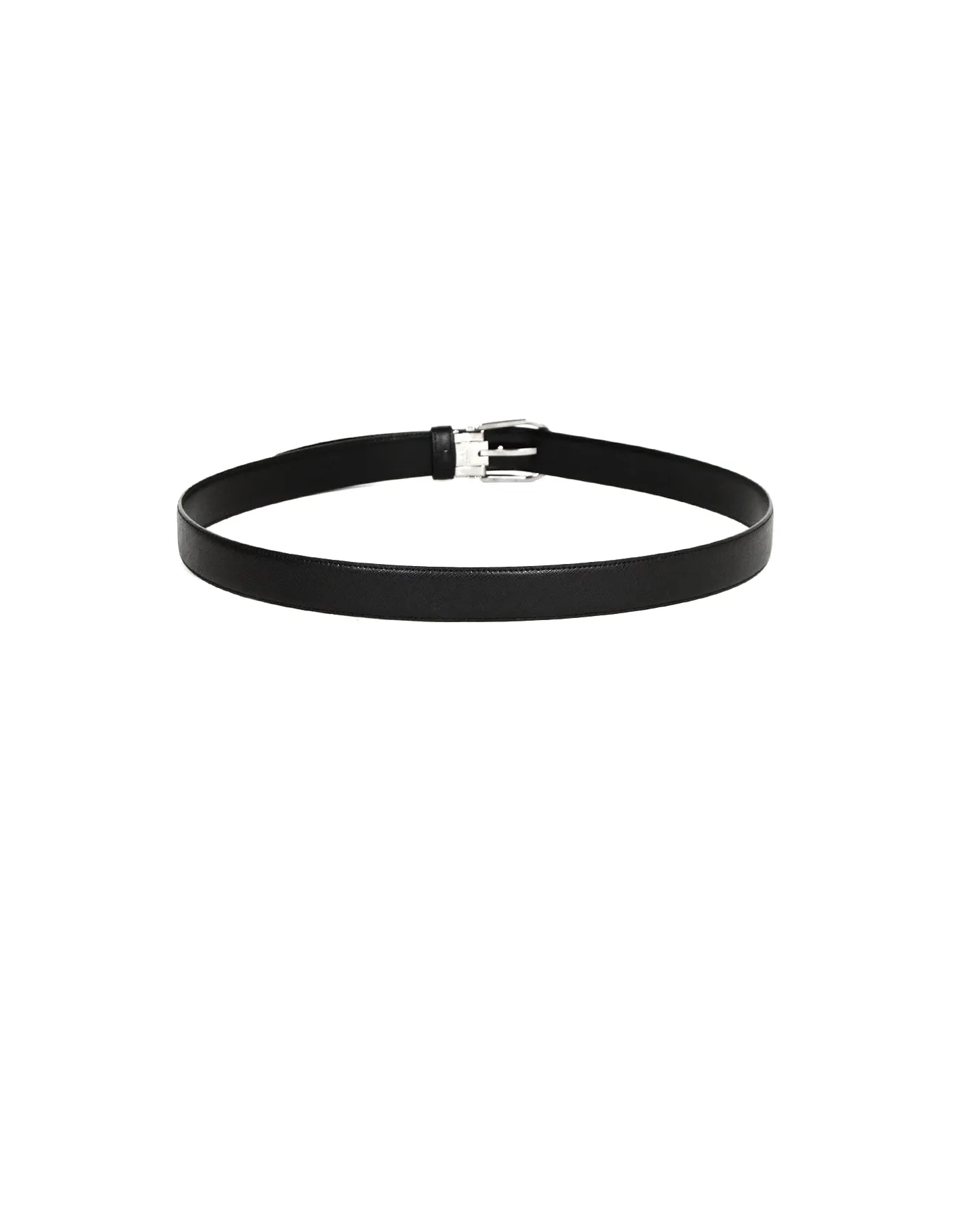 Mont Blanc Black Leather Belt w/ Silver Hardware sz 38