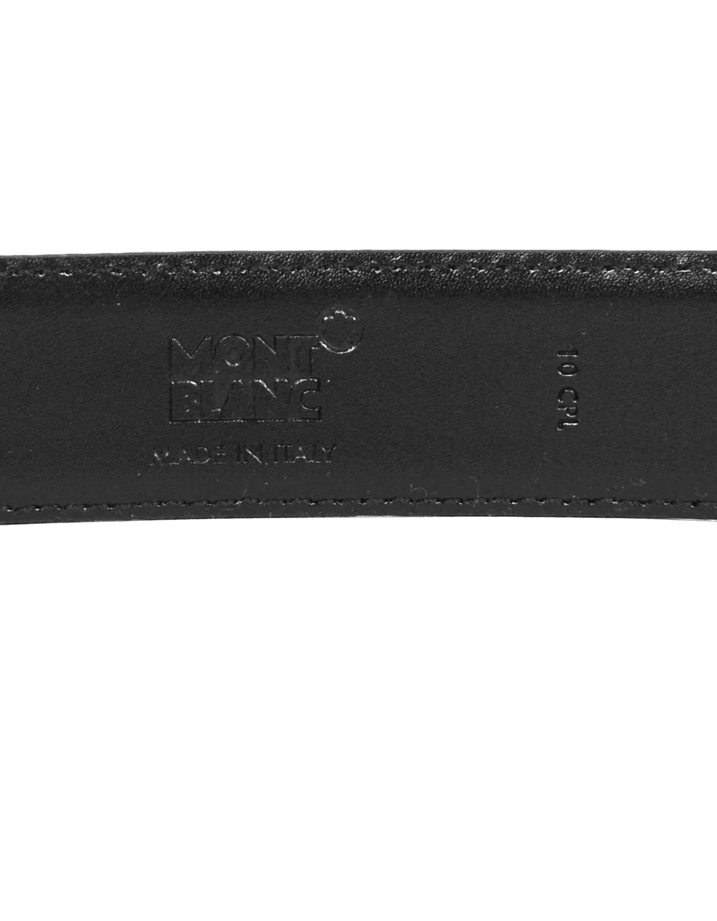 Mont Blanc Black Leather Belt w/ Silver Hardware sz 38