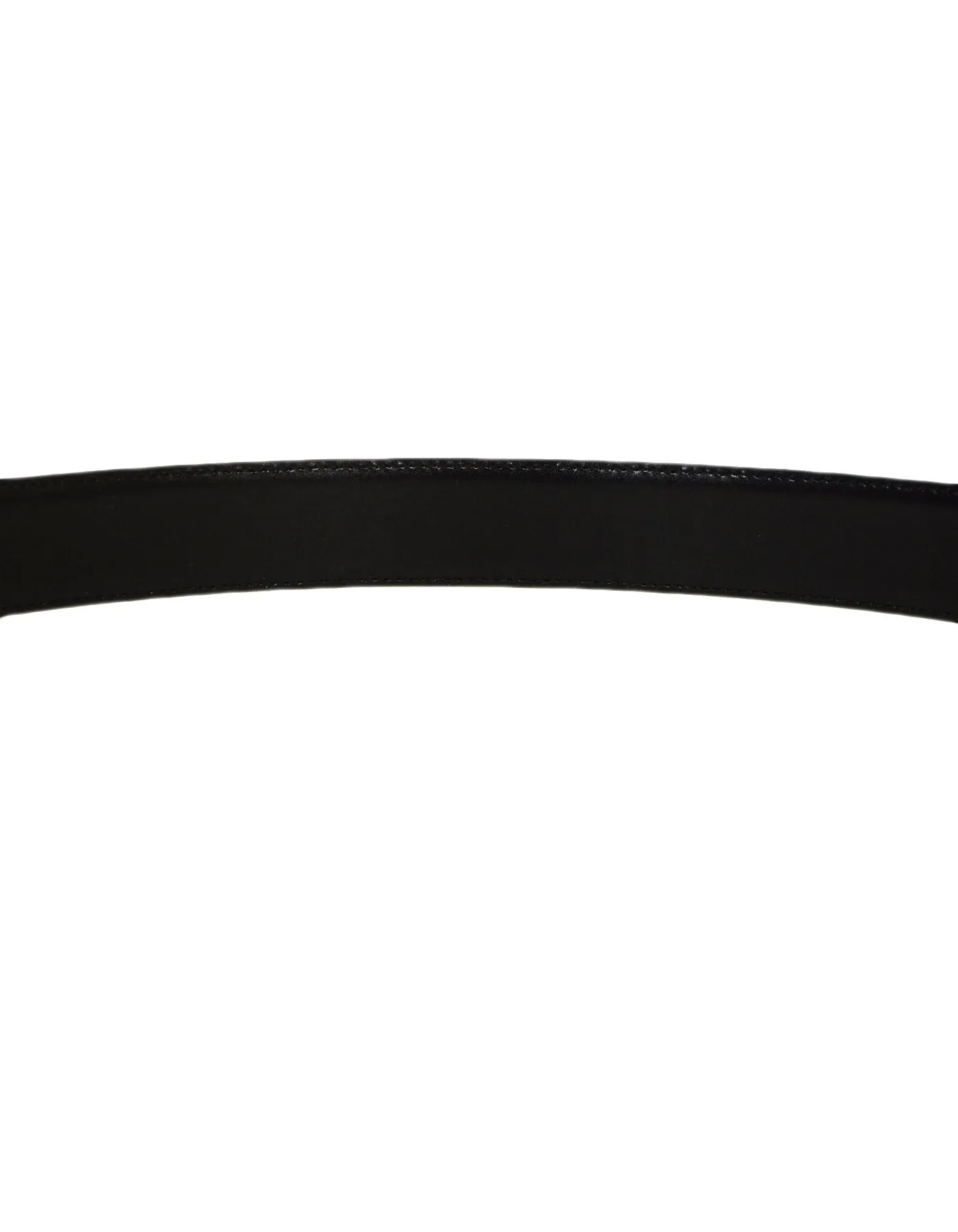 Mont Blanc Black Leather Belt w/ Silver Hardware sz 38