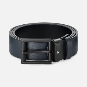 Montblanc 35mm belt Black Pvd Black Leather Black/Blue 131188