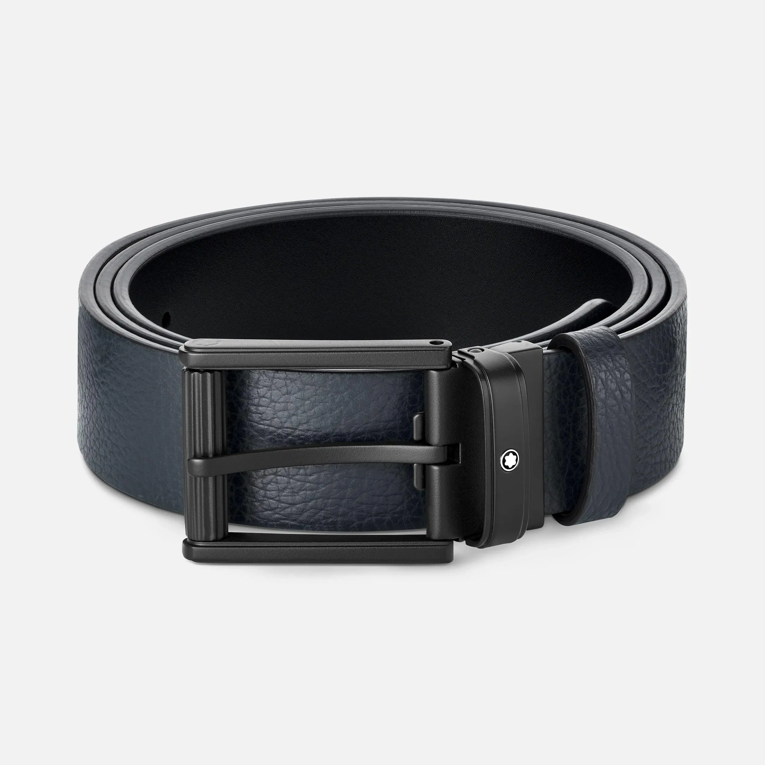 Montblanc 35mm belt Black Pvd Black Leather Black/Blue 131188