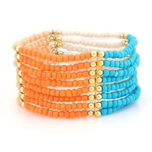 MULTI COLOR BEADED BRACELET  #FW1403842 (KD7)