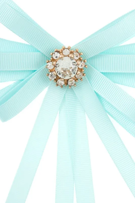 Multi Ribbon Round Floral Ornate Brooch