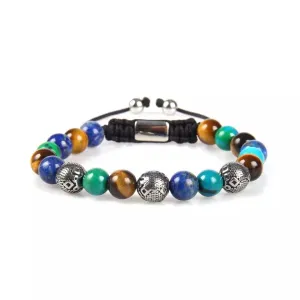 Multi-stone & Silver Beads Bracelet