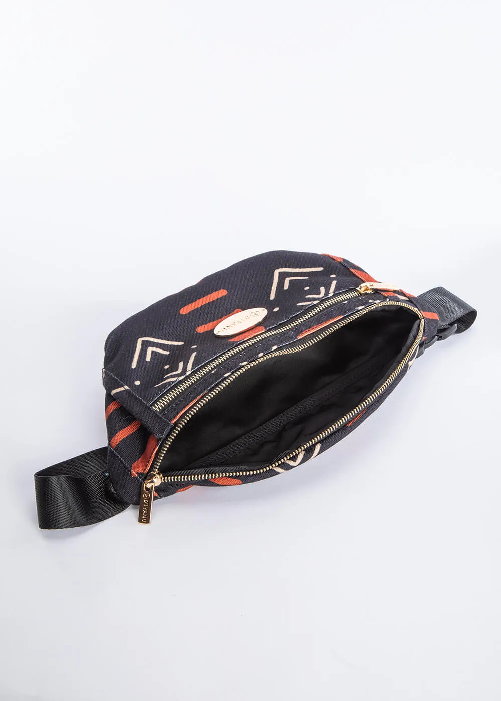 Naji African Print Unisex Fanny Pack (Natural Mudcloth)