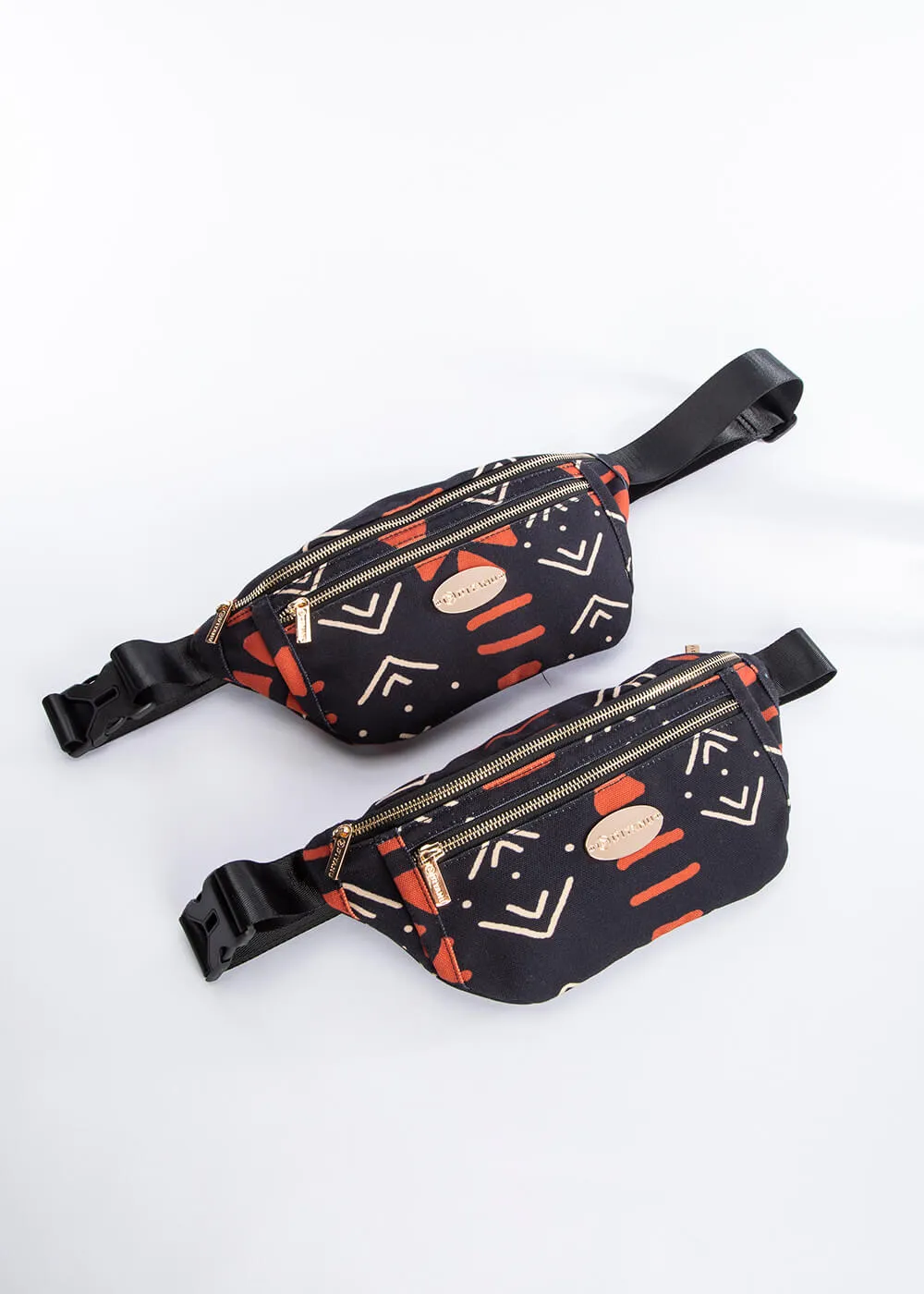 Naji African Print Unisex Fanny Pack (Natural Mudcloth)