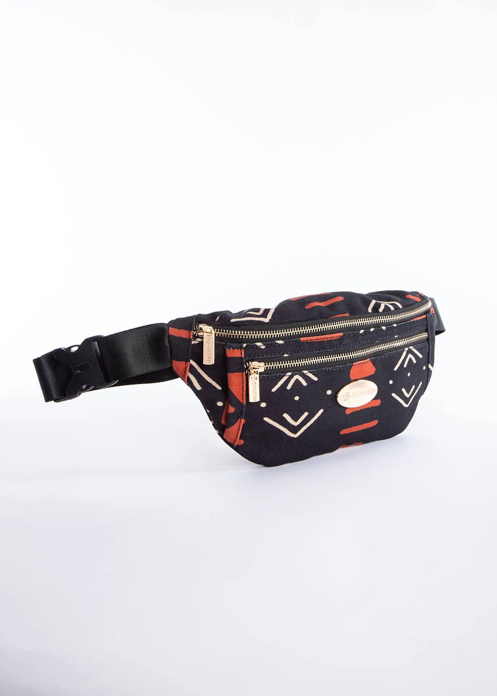Naji African Print Unisex Fanny Pack (Natural Mudcloth)