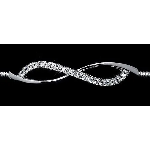 Natural Earth Mined Diamond Bangle 3 Carats White Gold Jewelry 14K
