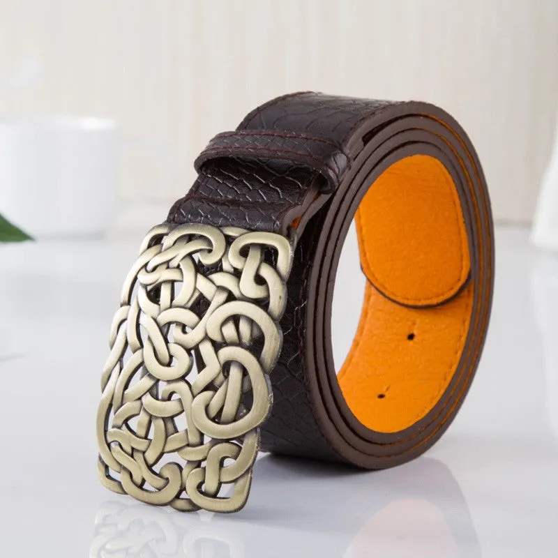 New arrival Top quality PU leather women belt fashion brand metal buckle designer belts for women