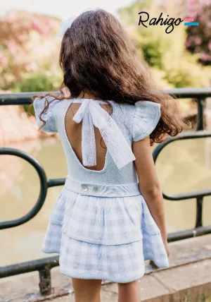 New In Rahigo Girls Drop Waist Blue Check Dress